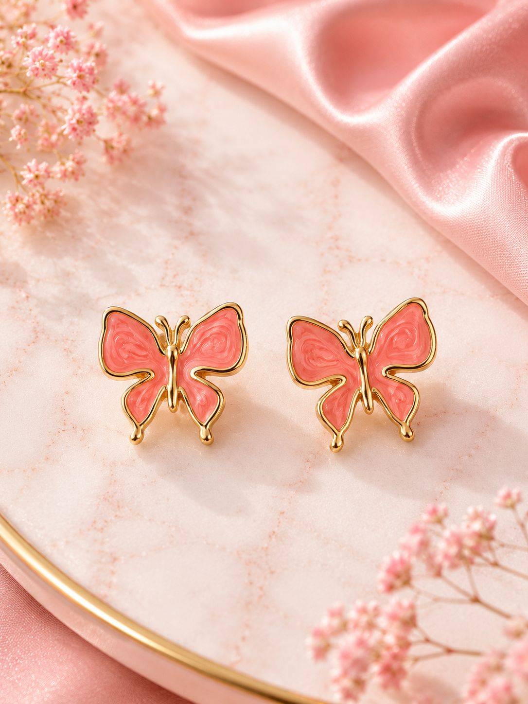 ARETES PINK BUTTERFLY